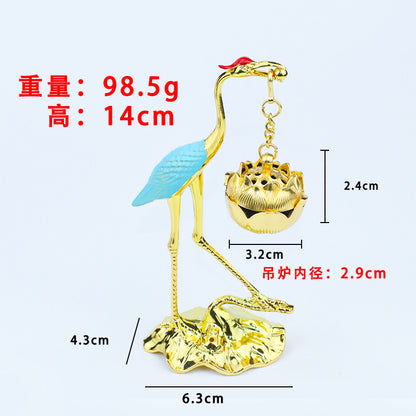 Rongsheng Incense Burner Mini Hollow Lotus Boshan Furnace Lucky Lion Indoor Incense Burner Antique Incense Holder Vintage Stove