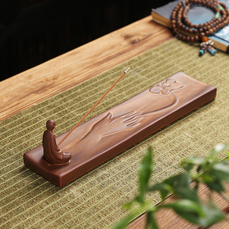 New Zen Hanjiang Lonely Shadow Ceramic Joss-Stick Long Incense Incense Holder Multi-Function Backflow Incense Burner Sandalwood Creative Ornaments