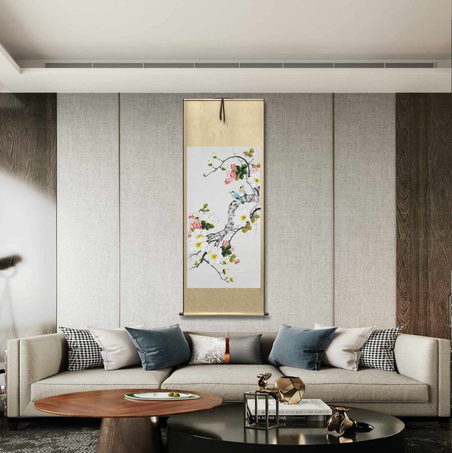 Chinese claborate-style painting .  Study decoration, lobby decoration