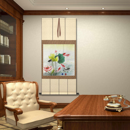 Chinese painting- fish and lotus. Living room decoration