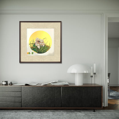 Chinese realistic painting-detailed painting.  Lotus.   Painted on hard paper jam