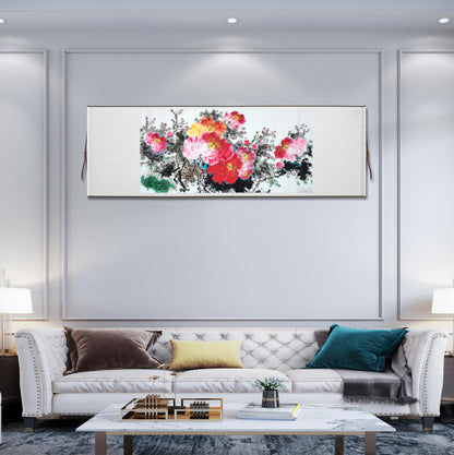 Chinese painting-peony and birds.  Living room decoration