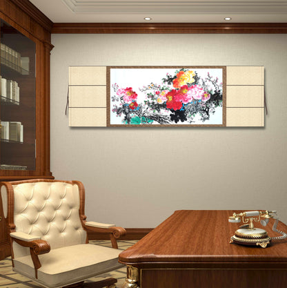 Chinese painting-peony and birds.  Living room decoration