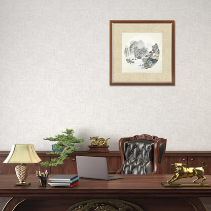 Chinese realistic painting-detailed painting.  Mountains.   Painted on hard paper jam