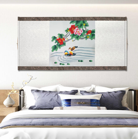 Chinese painting-Chinese birds.  Birds and flowers. Living room or study decoration