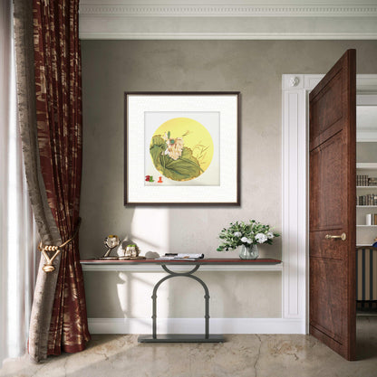 Chinese realistic painting-detailed painting.  Lotus.   Painted on hard paper jam