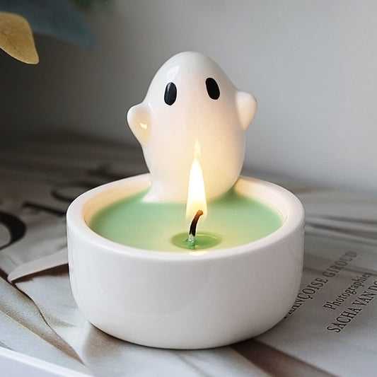 Ceramic Ghost CandlestickinsAmazon Aromatherapy Candle Cute Ghost Nordic Style Decoration Halloween Gift