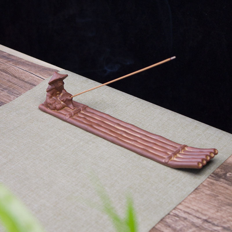 New Zen Hanjiang Lonely Shadow Ceramic Joss-Stick Long Incense Incense Holder Multi-Function Backflow Incense Burner Sandalwood Creative Ornaments