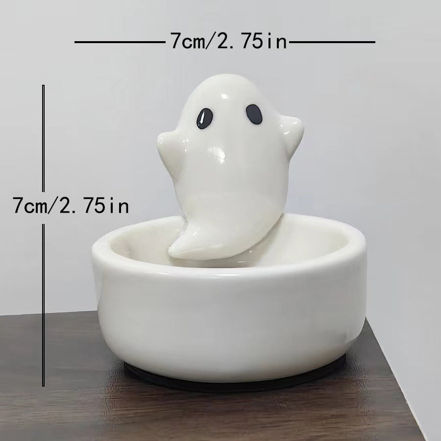 Simple Creative Desktop Decoration Ghost Candlestick Aromatherapy Stove Halloween Decorative Resin Crafts