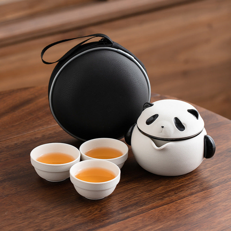 Panda Portable Travel Tea Set Mini Set Simple Outdoor Kung Fu Tea Cup Personal Special Camping Quick Cup