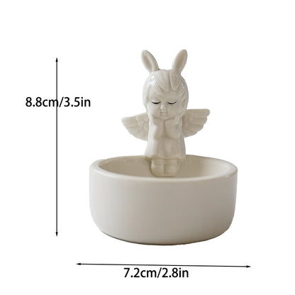 Nordic Style Hot Ceramic Angel Candle Holder Living Room TV Bench for Bedroom Romantic Candlelight Decoration