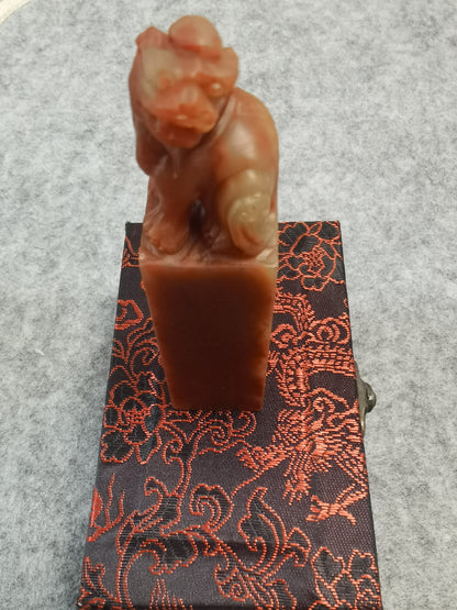 Stamp-Chinese stamp with lions on the top. Customize gift for friends and family