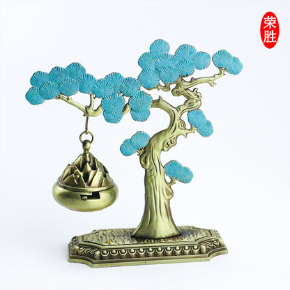 Rongsheng Incense Burner Mini Hollow Lotus Boshan Furnace Lucky Lion Indoor Incense Burner Antique Incense Holder Vintage Stove