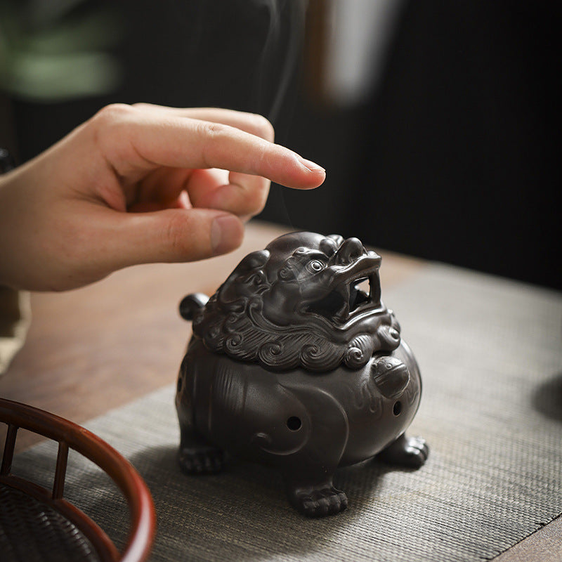 Lion Ceramic Incense Coil Burner Crafts Incense Ornaments Backflow Incense Burner Creative Home Incense Holder Incense Burner Tea Ornaments