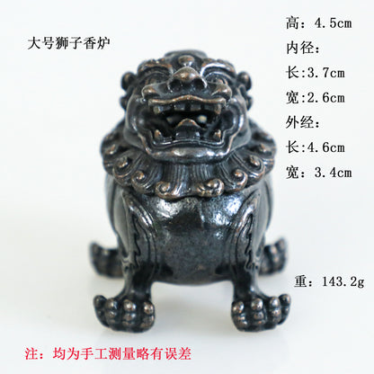 Rongsheng Incense Burner Mini Hollow Lotus Boshan Furnace Lucky Lion Indoor Incense Burner Antique Incense Holder Vintage Stove