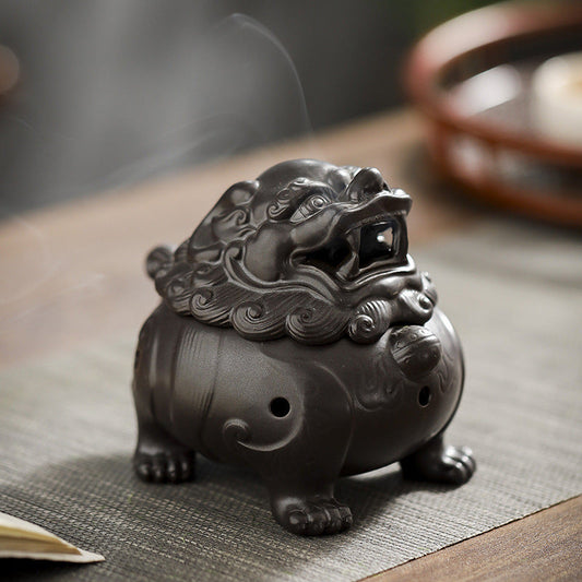 Lion Ceramic Incense Coil Burner Crafts Incense Ornaments Backflow Incense Burner Creative Home Incense Holder Incense Burner Tea Ornaments