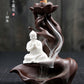 Ceramic Flowback Incense Burner Zen Buddha Hand Creative Home Agarwood Incense Burner Incense Holder Backflow Incense Purple Clay Ornaments Wholesale