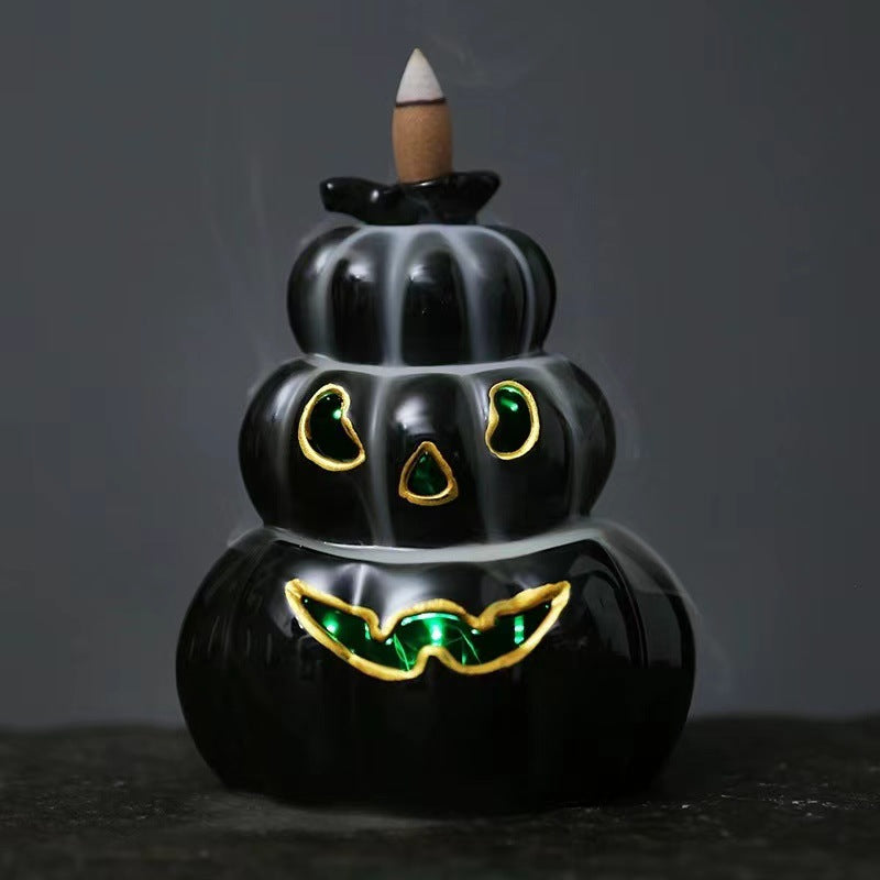 Backflow Incense Burner Backflow Halloween Skull Pumpkin Creative Crafts Decoration Incense Burner Sandalwood