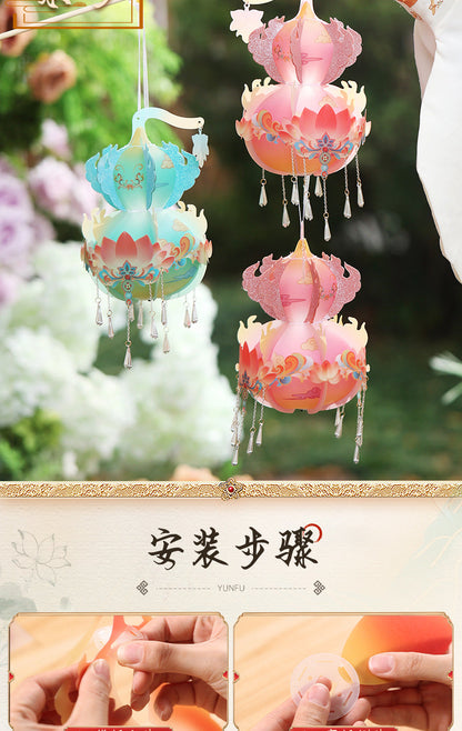 New Year Spring Festival Handmade Lantern diy Children's Portable Luminous Antique Festive Lantern Material Package Snake New Year Stall