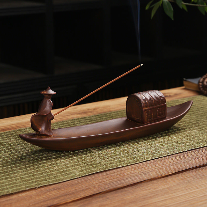 New Zen Hanjiang Lonely Shadow Ceramic Joss-Stick Long Incense Incense Holder Multi-Function Backflow Incense Burner Sandalwood Creative Ornaments