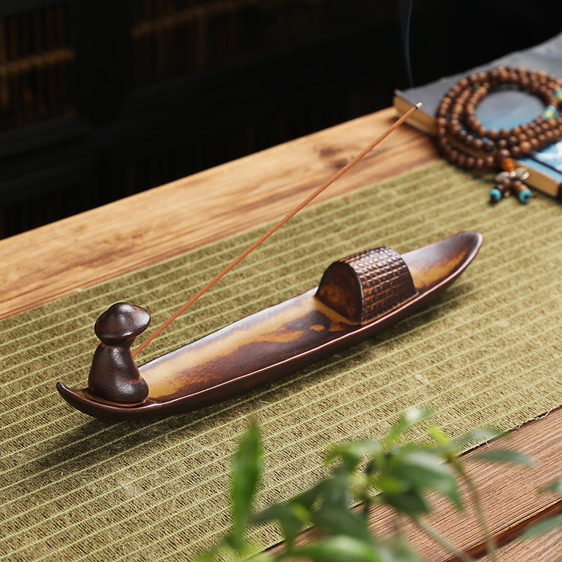 New Zen Hanjiang Lonely Shadow Ceramic Joss-Stick Long Incense Incense Holder Multi-Function Backflow Incense Burner Sandalwood Creative Ornaments