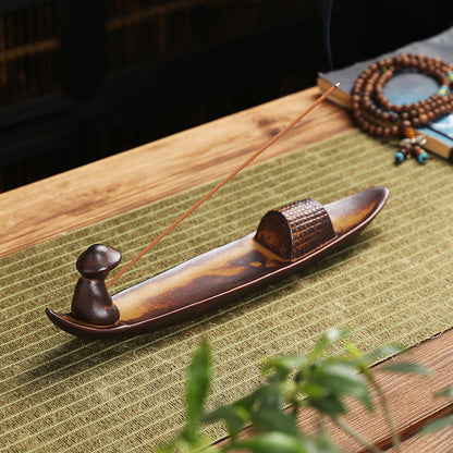 New Zen Hanjiang Lonely Shadow Ceramic Joss-Stick Long Incense Incense Holder Multi-Function Backflow Incense Burner Sandalwood Creative Ornaments