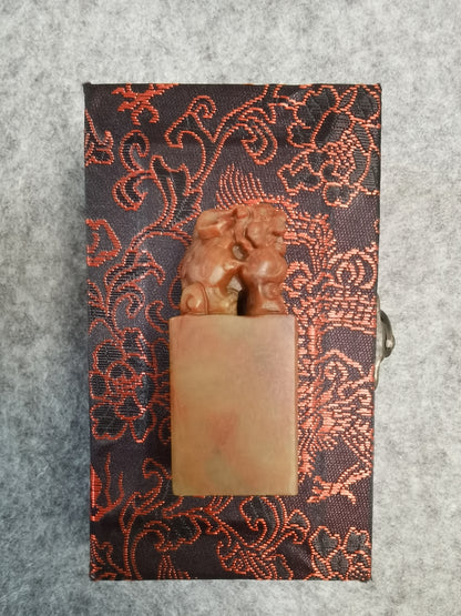 Stamp-Chinese stamp with lions on the top. Customize gift for friends and family