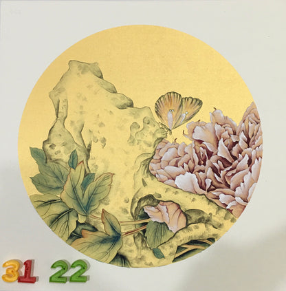 Chinese realistic painting-detailed painting.  Lotus.   Painted on hard paper jam