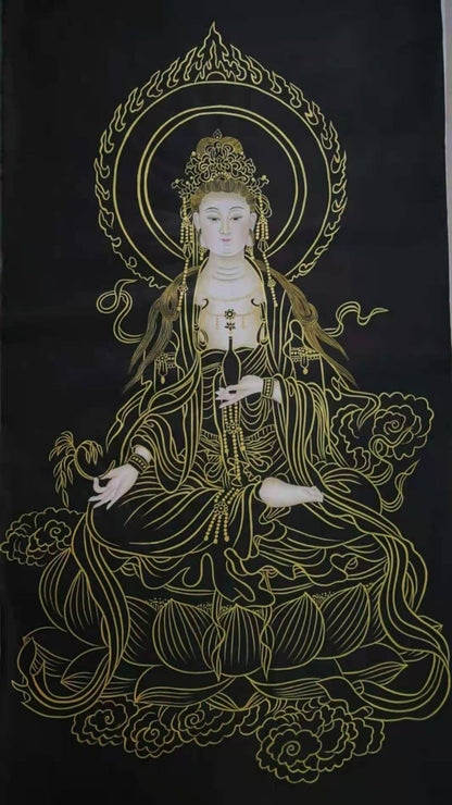 Chinese Painting-  Guanyin,Buddha.  Buddhism decoration