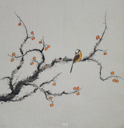 Chinese painting-Plants. Plum blossom and birds. Study decoration.