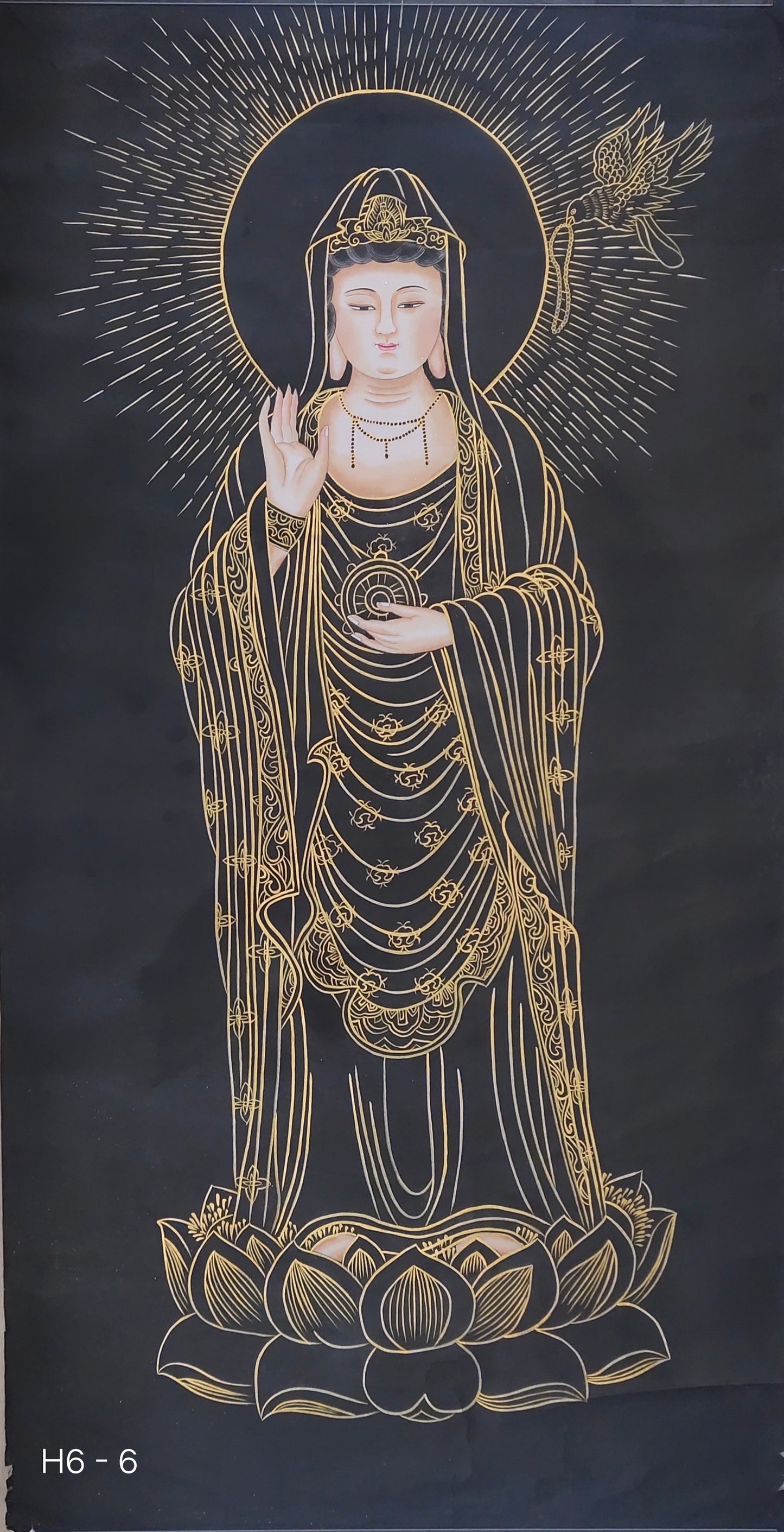 Chinese Painting-  Guanyin,Buddha.  Buddhism decoration