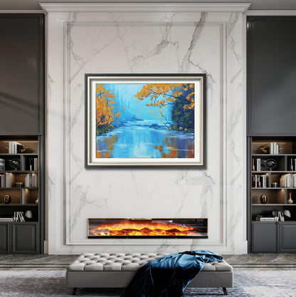 Oil painting-river in the jungle