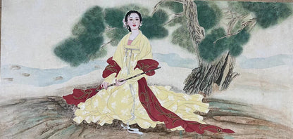 Chinese painting——portrait of a lady, beautiful and graceful lady.