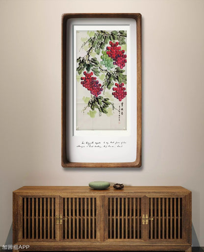 Chinese paiting- grapes.  bumper harvest, wish for more children and more happiness.Wedding gift. Gift for pregnant ladies and farmers.