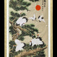 Chinese painting-pine trees and red-crowned crane,  Live Long and Prosper. best gift for parents, grandparents and senior citizens.
