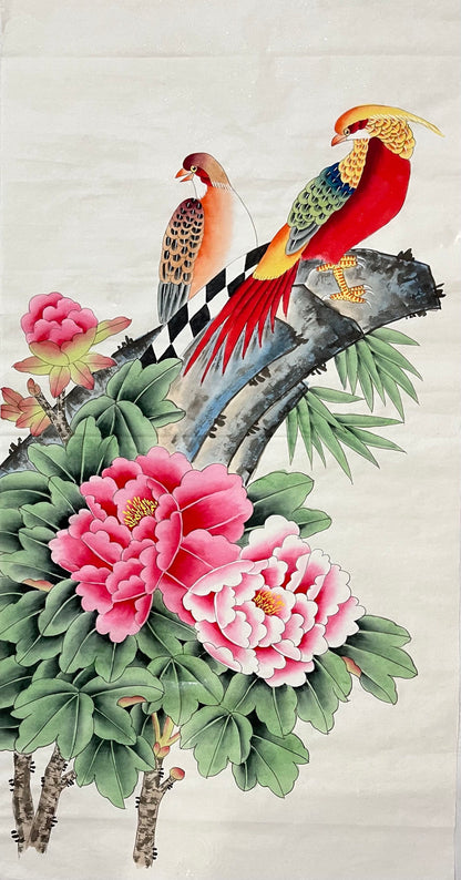 Chinese claborate-style painting .  Study decoration, lobby decoration