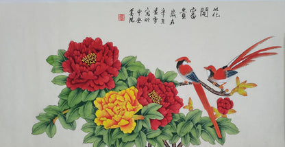 Chinese claborate-style painting .  Study decoration, lobby decoration