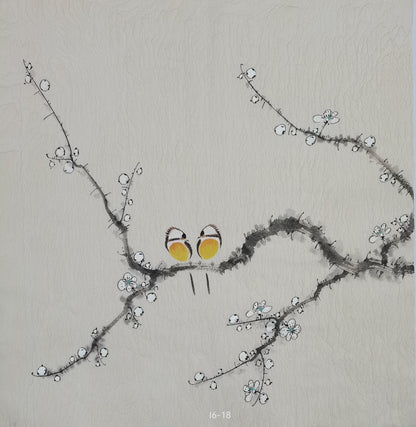 Chinese painting-Plants. Plum blossom and birds. Study decoration.