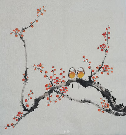 Chinese painting-Plants. Plum blossom and birds. Study decoration.