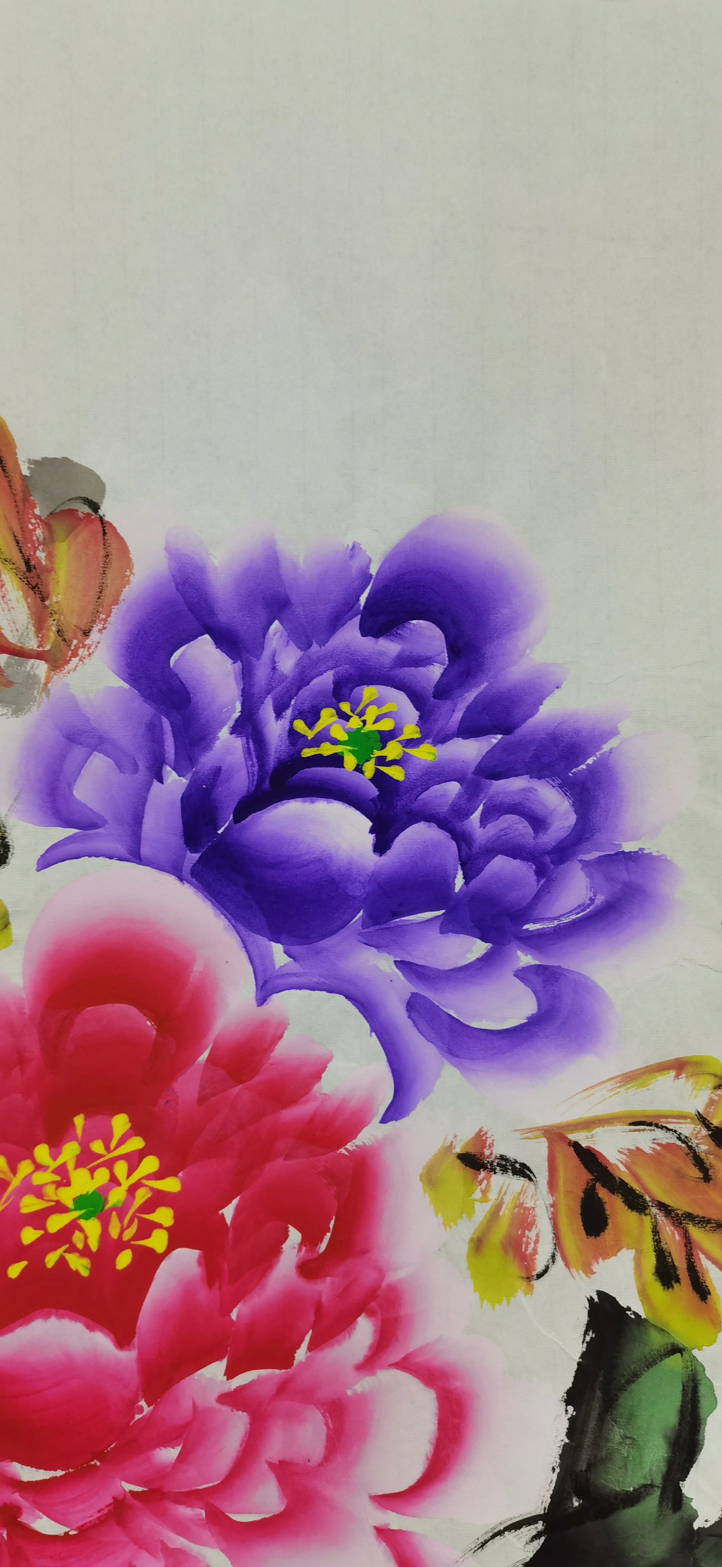 Chinese painting—— peony  gift for grandparents, happiness and prosper