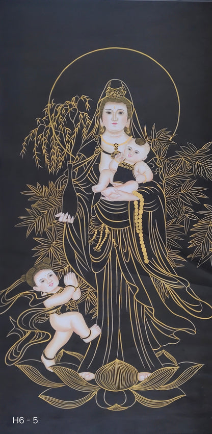 Chinese Painting-  Guanyin,Buddha.  Buddhism decoration