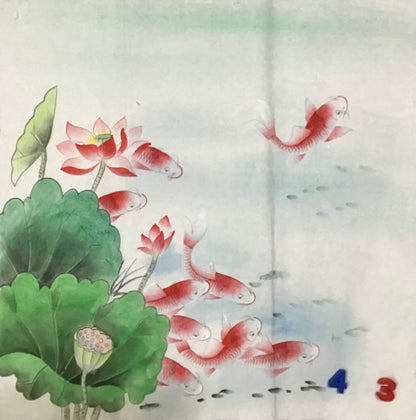 Chinese painting- fish and lotus. Living room decoration