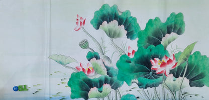 Chinese painting-fine art. Fish and lotus.  Bedroom decoration