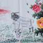 Chinese painting- Goats and peony flowers.   Living room decoration.