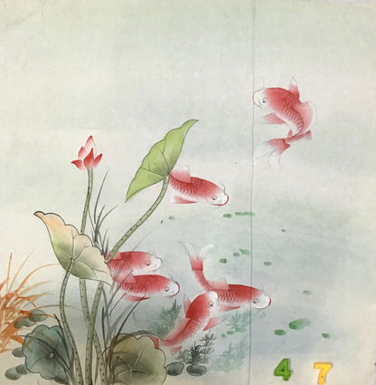 Chinese painting- fish and lotus. Living room decoration