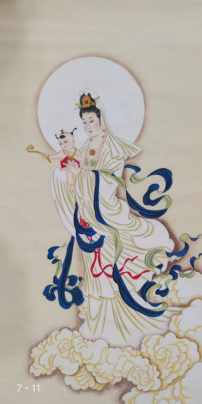 Chinese Painting-  Guanyin,Buddha.  Buddhism decoration