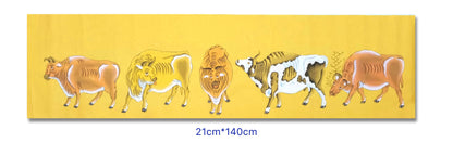 Chinese painting-cattle. ox, modesty and diligence, wealth and power.square painting, wall decoration