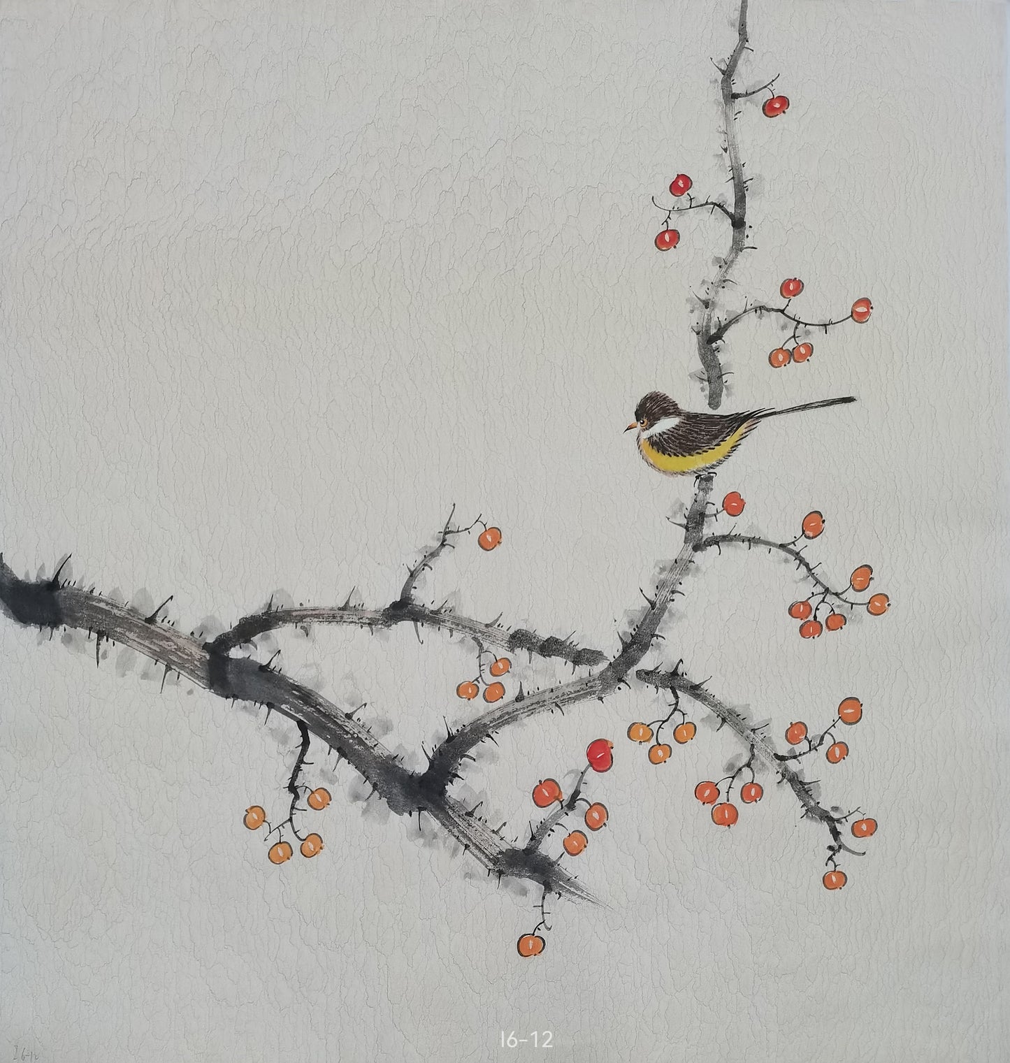 Chinese painting-Plants. Plum blossom and birds. Study decoration.