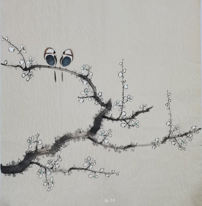Chinese painting-Plants. Plum blossom and birds. Study decoration.