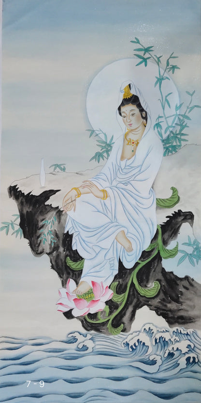 Chinese Painting-  Guanyin,Buddha.  Buddhism decoration
